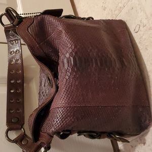 Coach embossed python hobo leather pocketbook
